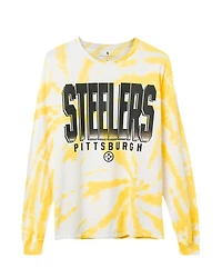 Junk Food Clothing Unisex Nfl Pittsburgh Steelers Game Time Tie Dye Long Sleeve