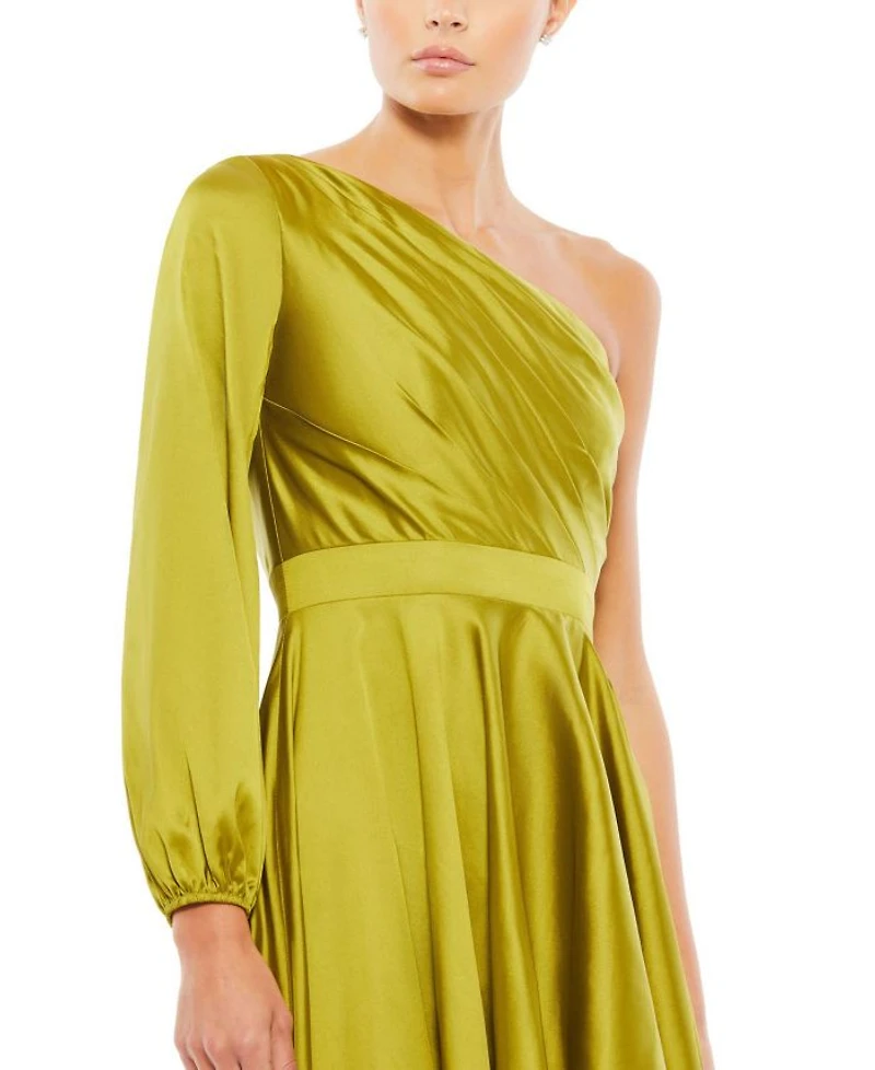 High Low One Shoulder Flowy Gown