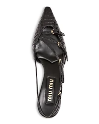 Women's Croc Embossed Pointed Toe Pumps
