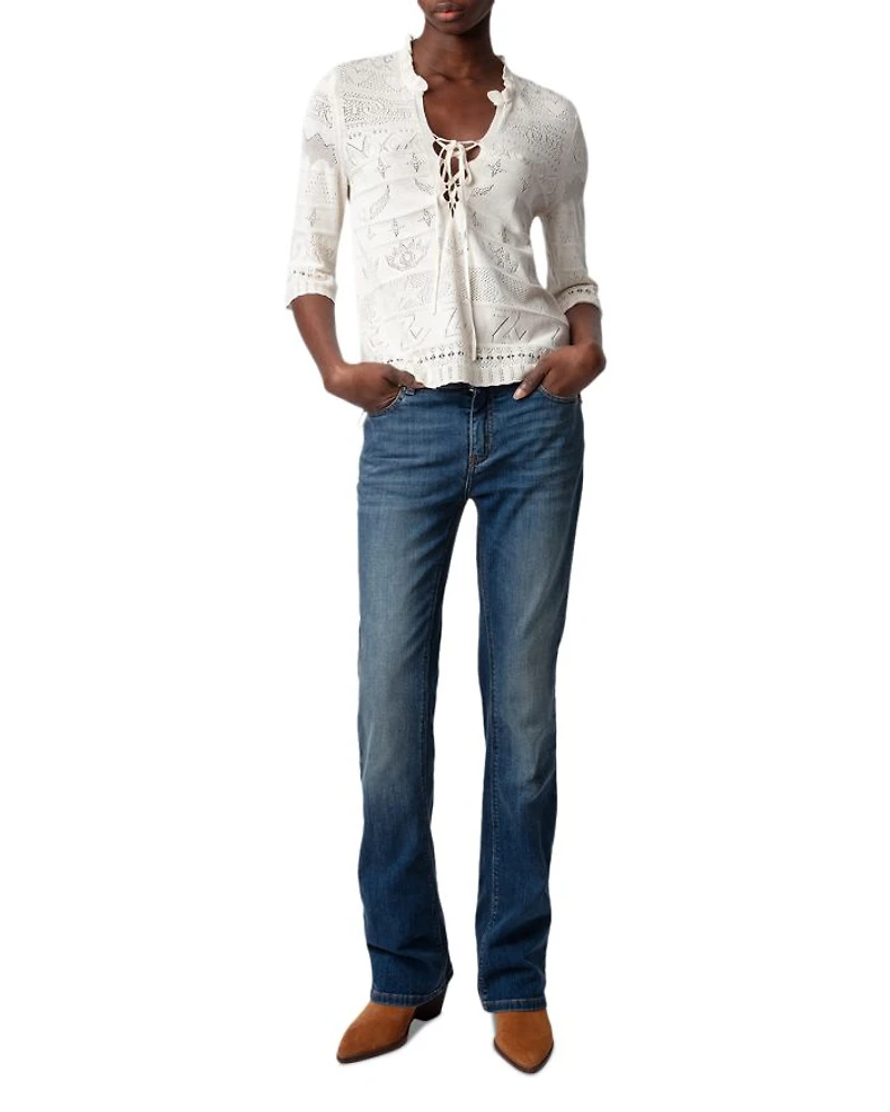 Taho Co Dentelle Cotton Lace Sweater