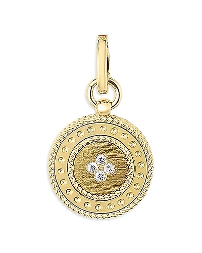 Roberto Coin 18K Yellow Gold Venetian Princess Diamond Small Medallion Pendant