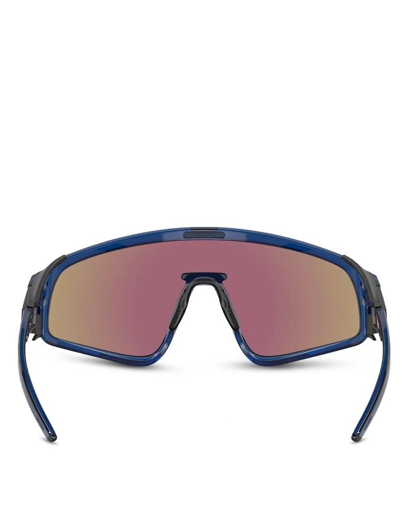 Latch Panel Rectangular Shield Sunglasses, 135mm