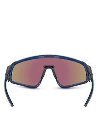 Latch Panel Rectangular Shield Sunglasses, 135mm