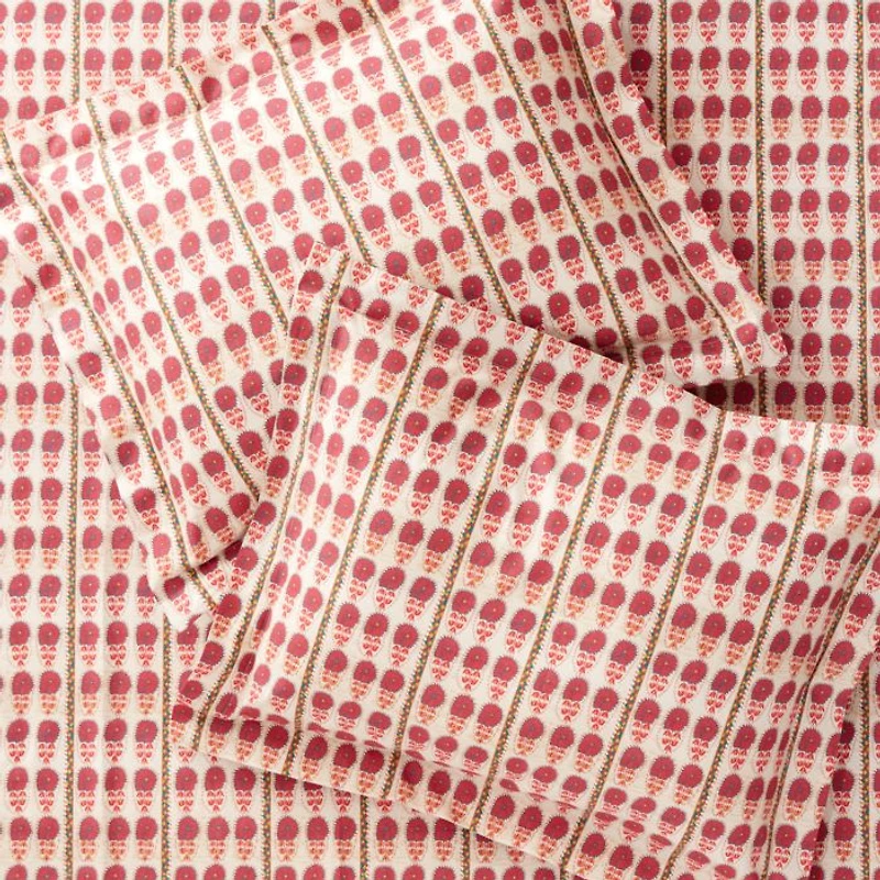 Fuchsia Daisy Suzani Standard Sham, Pair