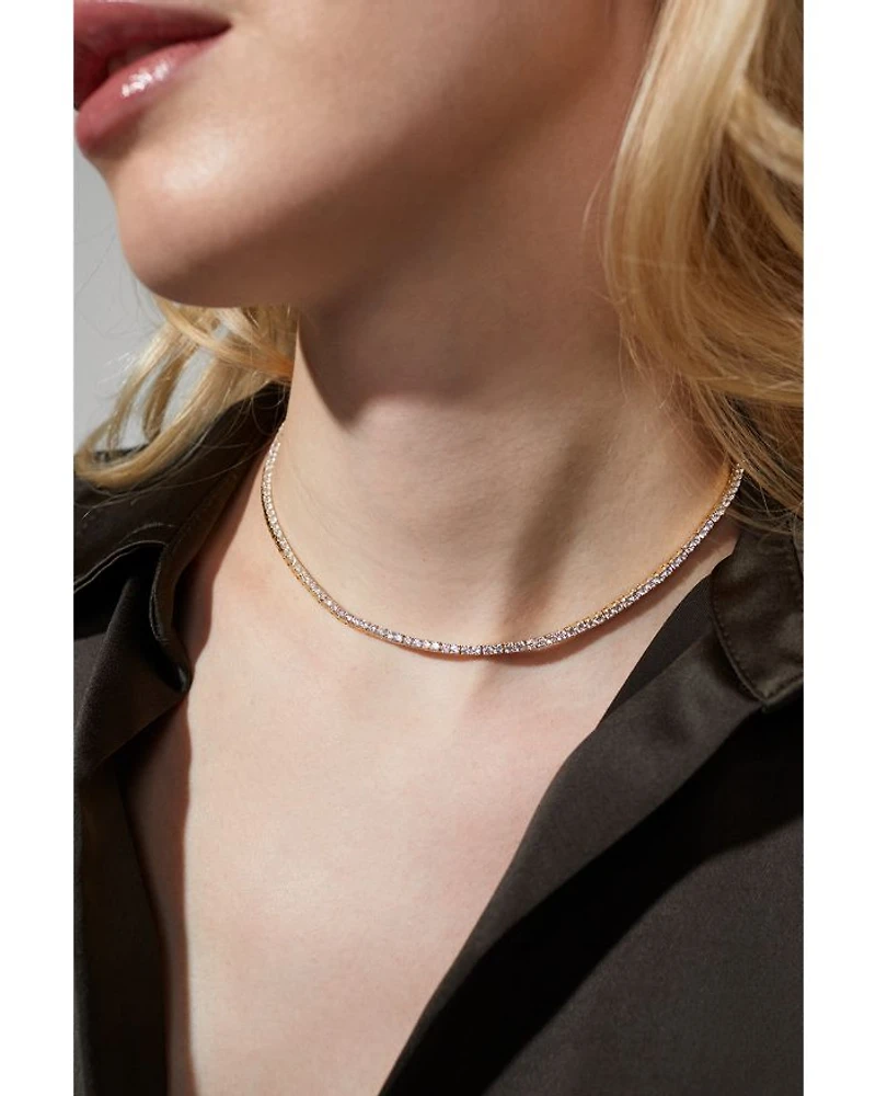 2.5mm Cubic Zirconia Tennis Necklace, 16"