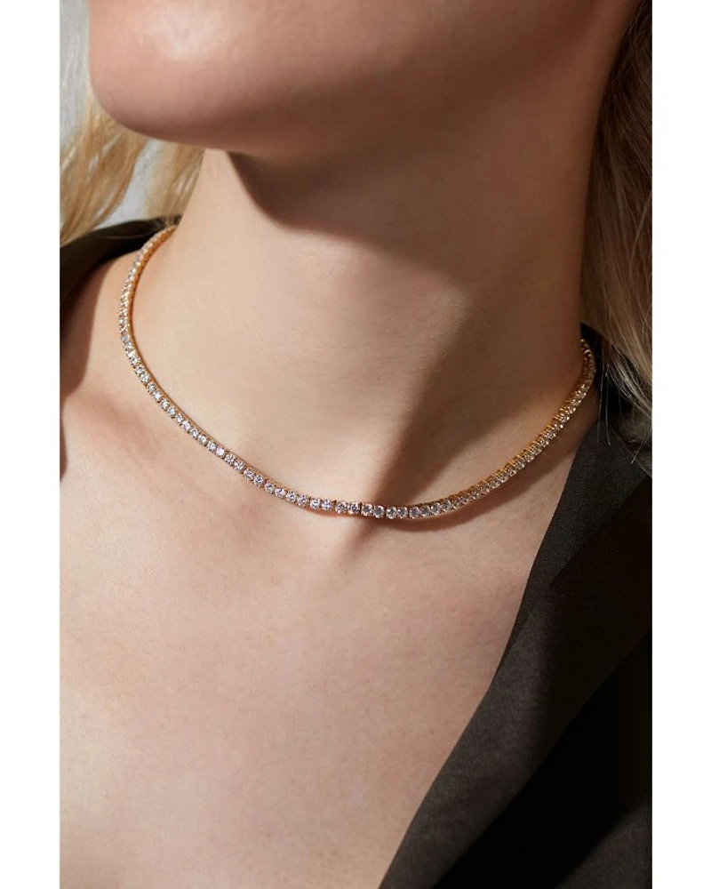 3mm Cubic Zirconia Tennis Necklace, 16"