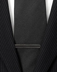 Gunmetal-Tone Onyx Inlaid Tie Clip