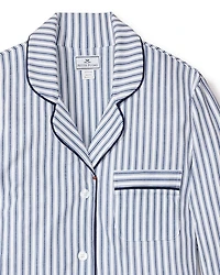 Navy French Ticking Pima Nightshirt