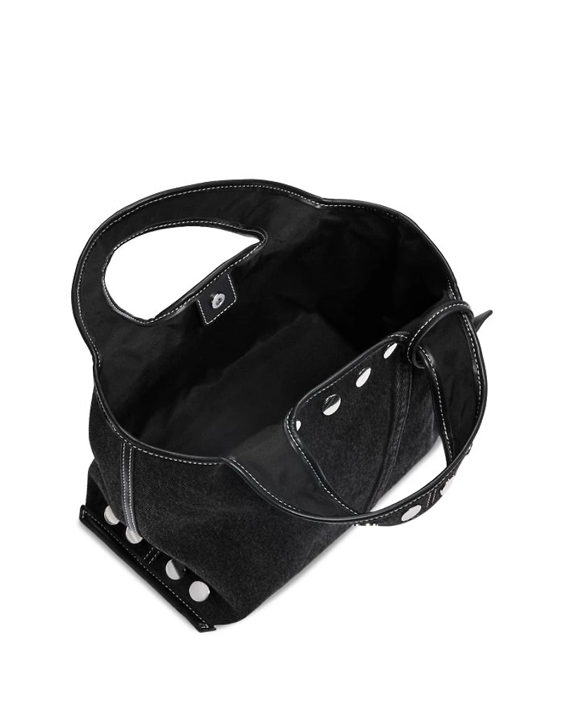 Washed Denim Mini Market Tote Bag