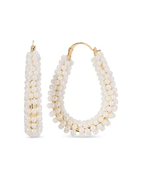 Ettika Imitation Pearl Wrapped Hoop Earrings