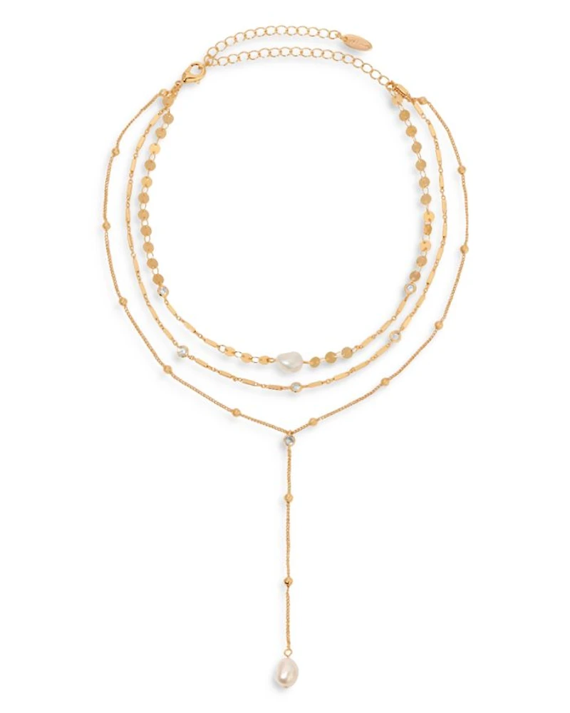 Forever Freshwater Pearl Multi-Chain Choker Necklace, 11-13"