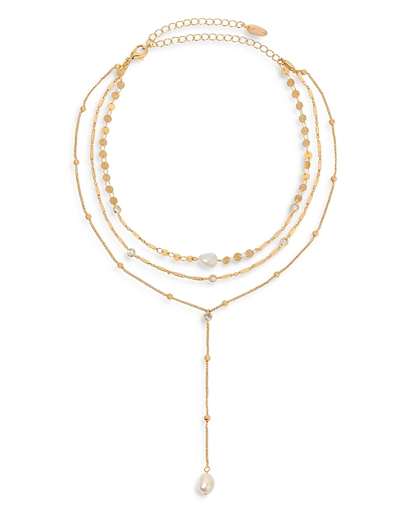 Ettika Forever Cultured Freshwater Pearl Multi-Chain Choker Necklace, 11-13