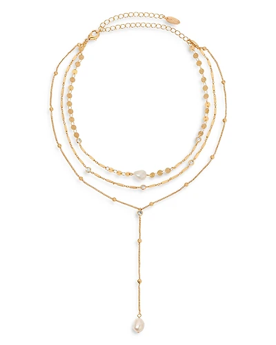 Ettika Forever Cultured Freshwater Pearl Multi-Chain Choker Necklace, 11-13