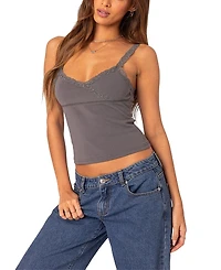Edikted Amilia Lace Trim Tank Top