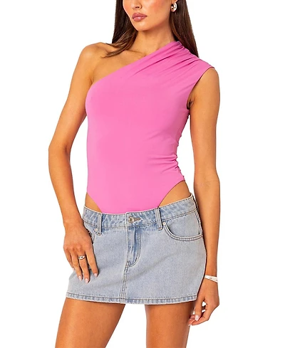 Edikted Tabby Gathered One Shoulder Bodysuit