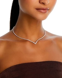 Diamond Chevron Tennis Necklace in 14K Gold, 6.0 tcw