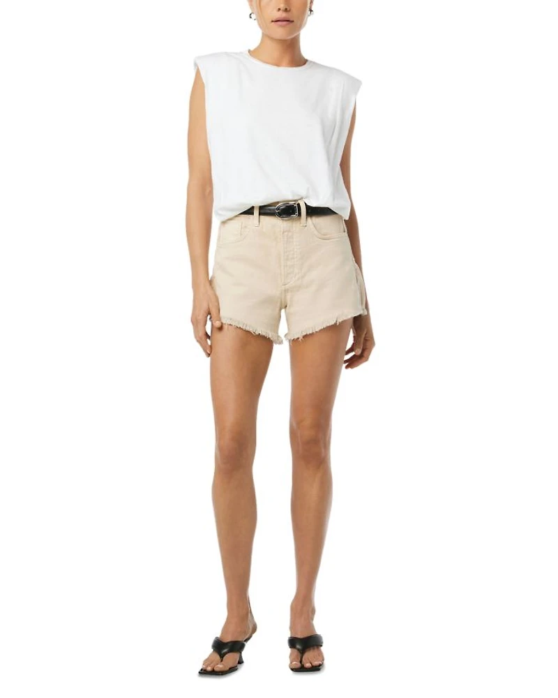 The Alex High Rise Denim Shorts Safari