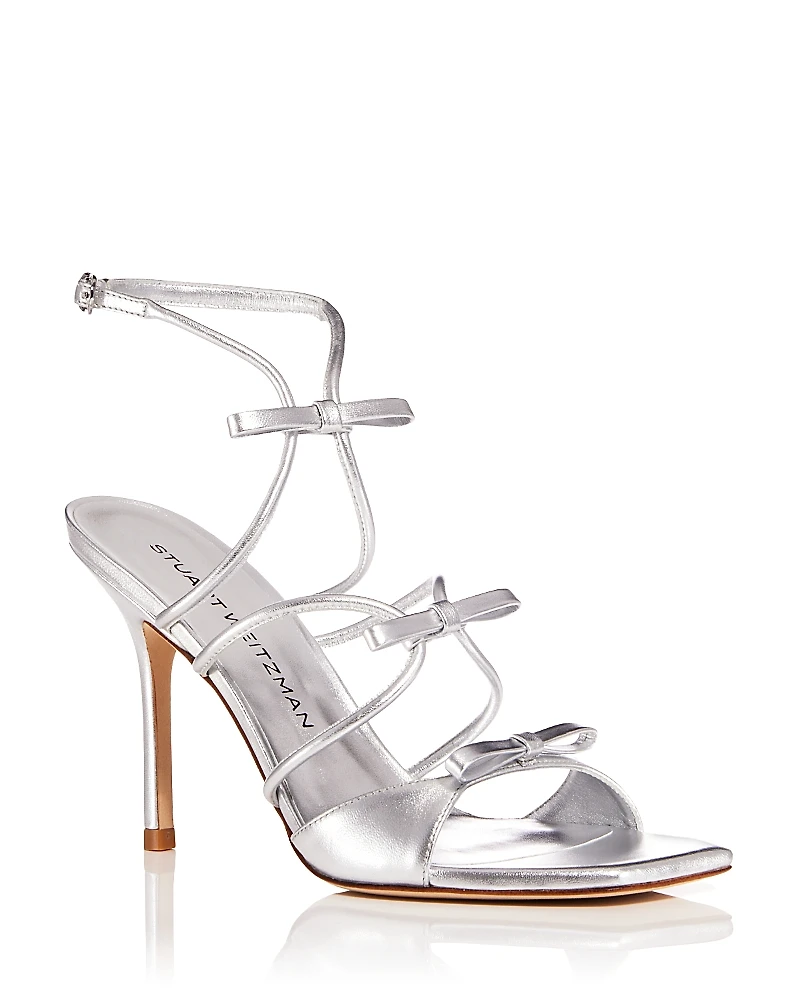 Stuart Weitzman Women's Tully 100 Bow Strappy Sandals