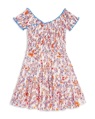 Poupette St. Barth Girls' Soledad Ruffled Smocked Mini Dress - Little Kid, Big Kid