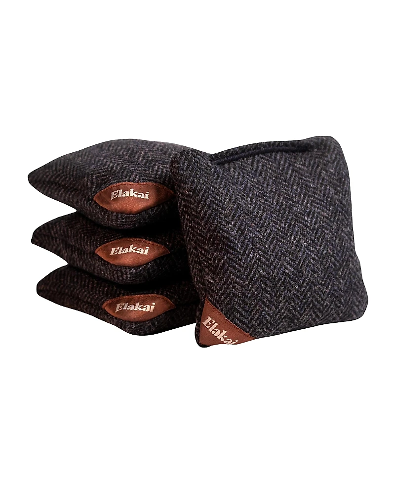 Elakai Herringbone Wool Aviator Cornhole Bags Above