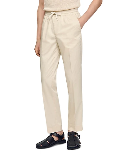 Sandro Alpha Cotton Blend Straight Leg Drawstring Pants