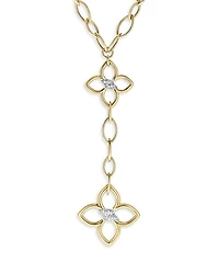 Roberto Coin 18K Yellow Cialoma Diamond Flower Lariat Necklace, 16