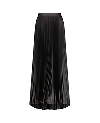 Long Pleated Satin Evening Skirt