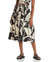 Lucy Paris Amari Floral Print Poplin Skirt