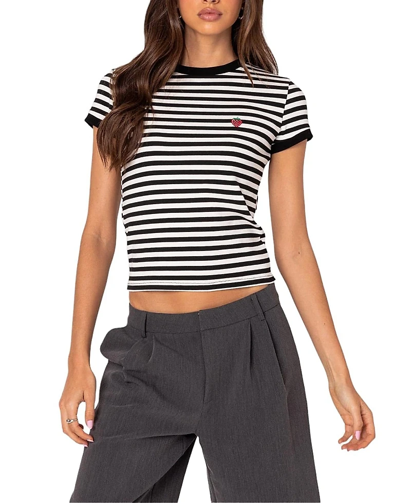 Edikted Strawberry Fields Striped Tee