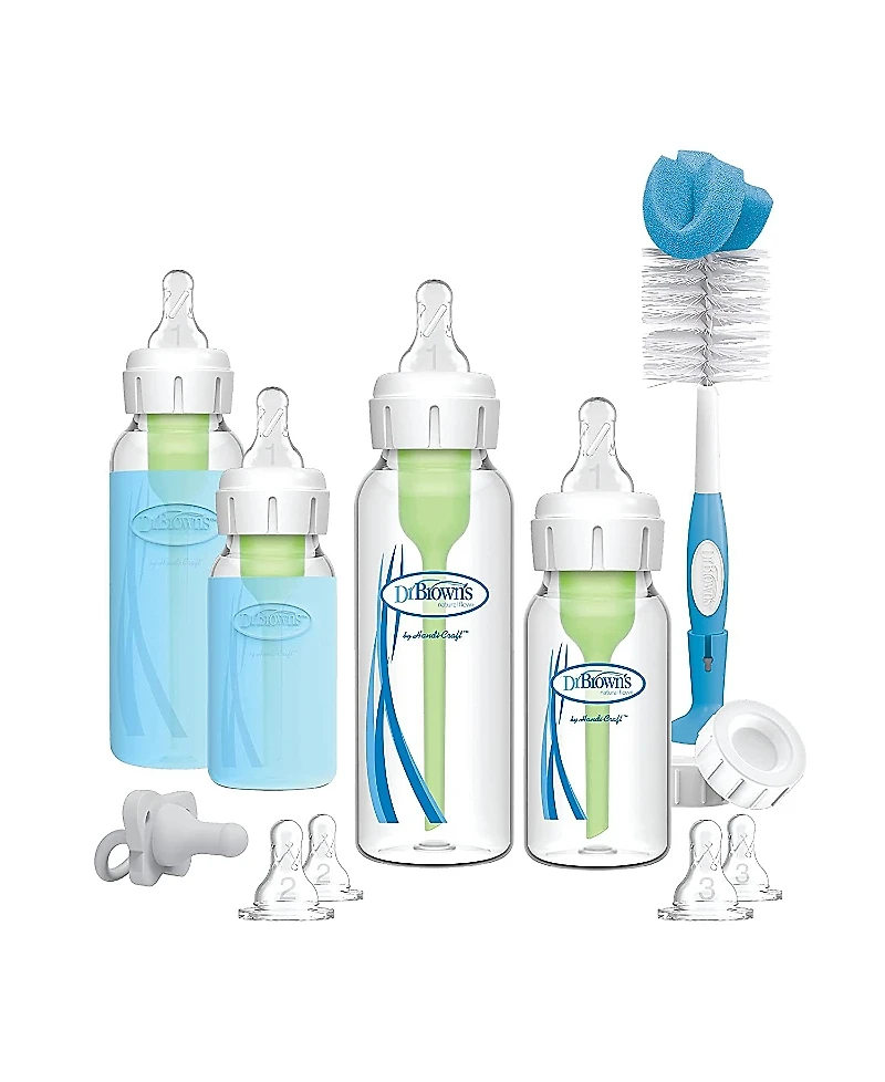 Dr. Brown's Dr. Browns Unisex 18 Piece Anti-Colic Options+ Narrow Glass Baby Bottle Starter Set