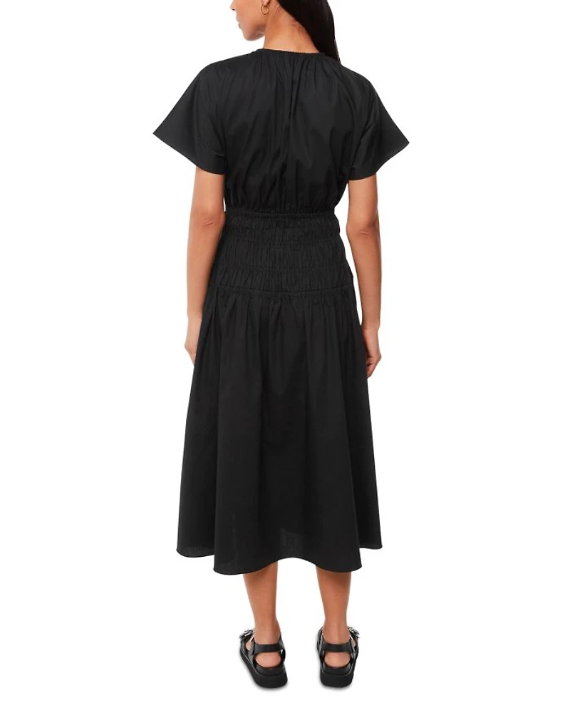 Poplin Shirred Dress