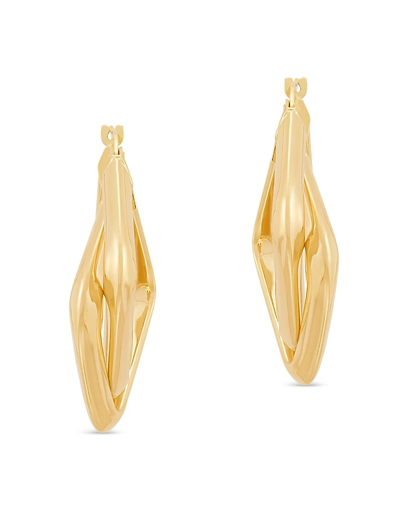 Bloomingdale's Fine Collection Polished Crossover Tube Hoop Earrings