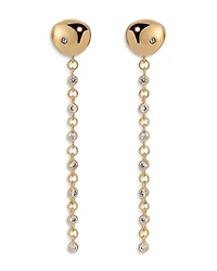 Ettika Pave Polished Pebble Chain Link Linear Drop Earrings