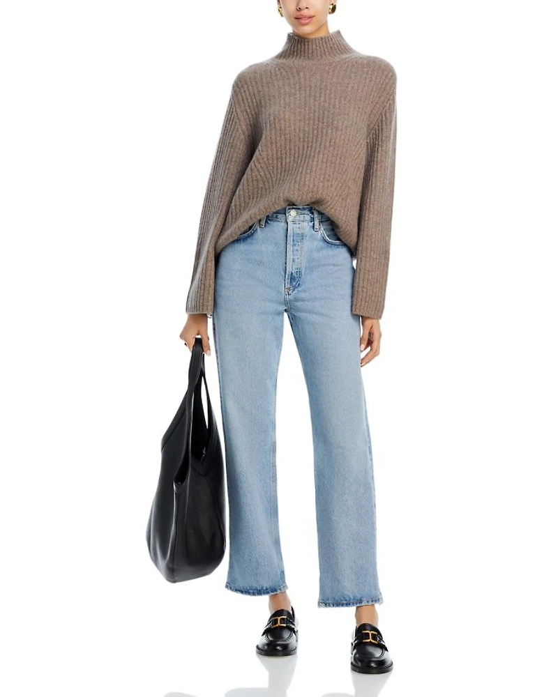 Rib Knit Bell Sleeve Turtleneck Sweater - Exclusive