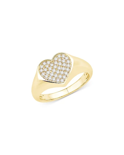 Bloomingdale's Fine Collection Diamond Heart Signet Ring