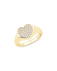 Bloomingdale's Fine Collection Diamond Heart Signet Ring