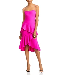 Black Halo Barbados Tiered Ruffle Dress