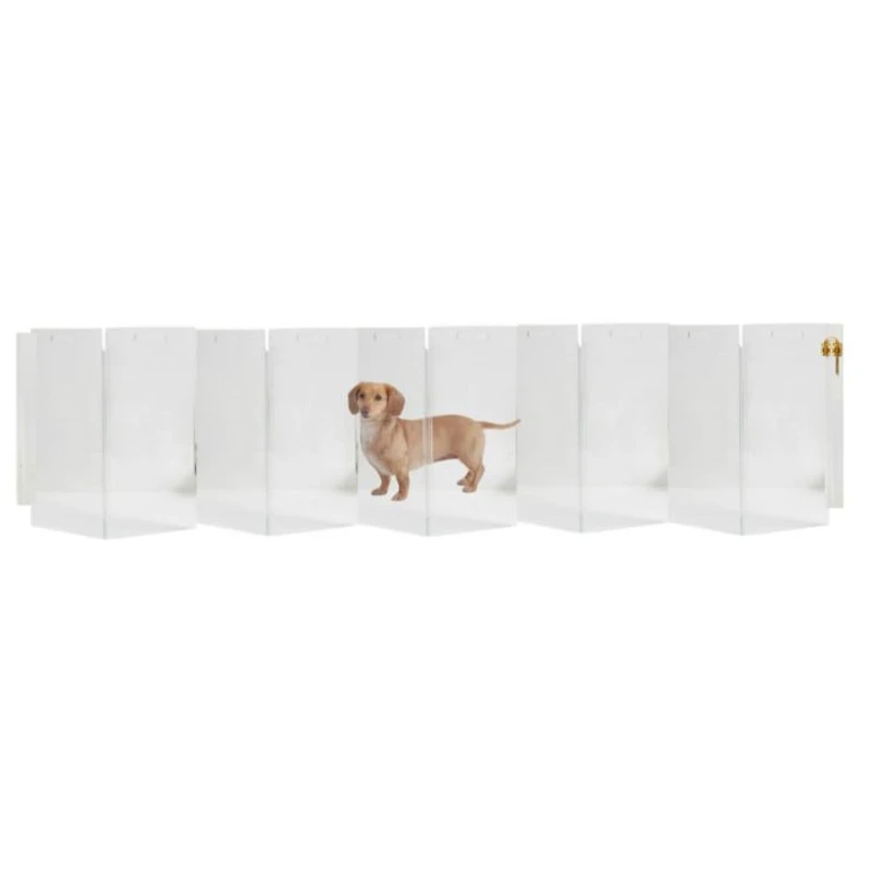 Wall Mounted Clear Pet Gate Zig Zag ,10 Panel