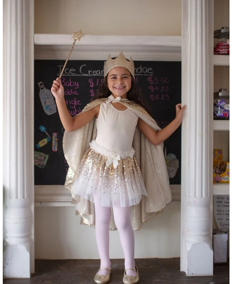 Gracious Gold-Tone Sequins Skirt, Wings, & Wand Costume - Ages 4-6
