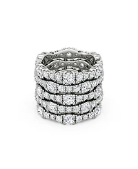 5 Row Pavé Ring 14K White Gold, 7.80tw Round Brilliant Lab Grown Diamonds
