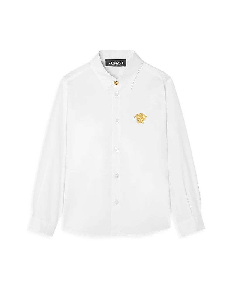 Versace Girls' Medusa Embroidered Shirt - Big Kid