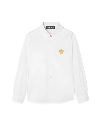 Versace Girls' Medusa Embroidered Shirt - Big Kid
