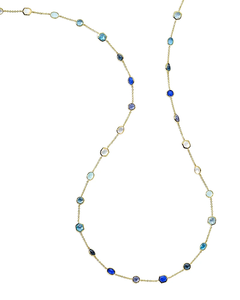 Ippolita 18K Yellow Gold Rock Candy Multi Stone Mixed Cut Station Statement Necklace, 37