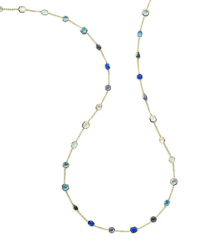 Ippolita 18K Yellow Gold Rock Candy Multi Stone Mixed Cut Station Statement Necklace, 37