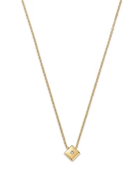 14K Yellow Gold Princess Diamond Nugget Pendant Necklace, 0.02 tcw