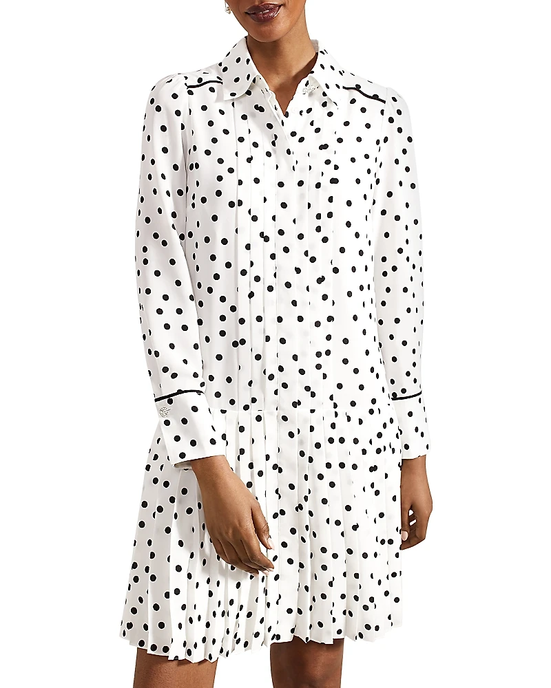 Hobbs London Francesca Pleated Shirt Dress
