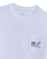 Boys' Cotton Flag Whale Logo Graphic Pocket Tee