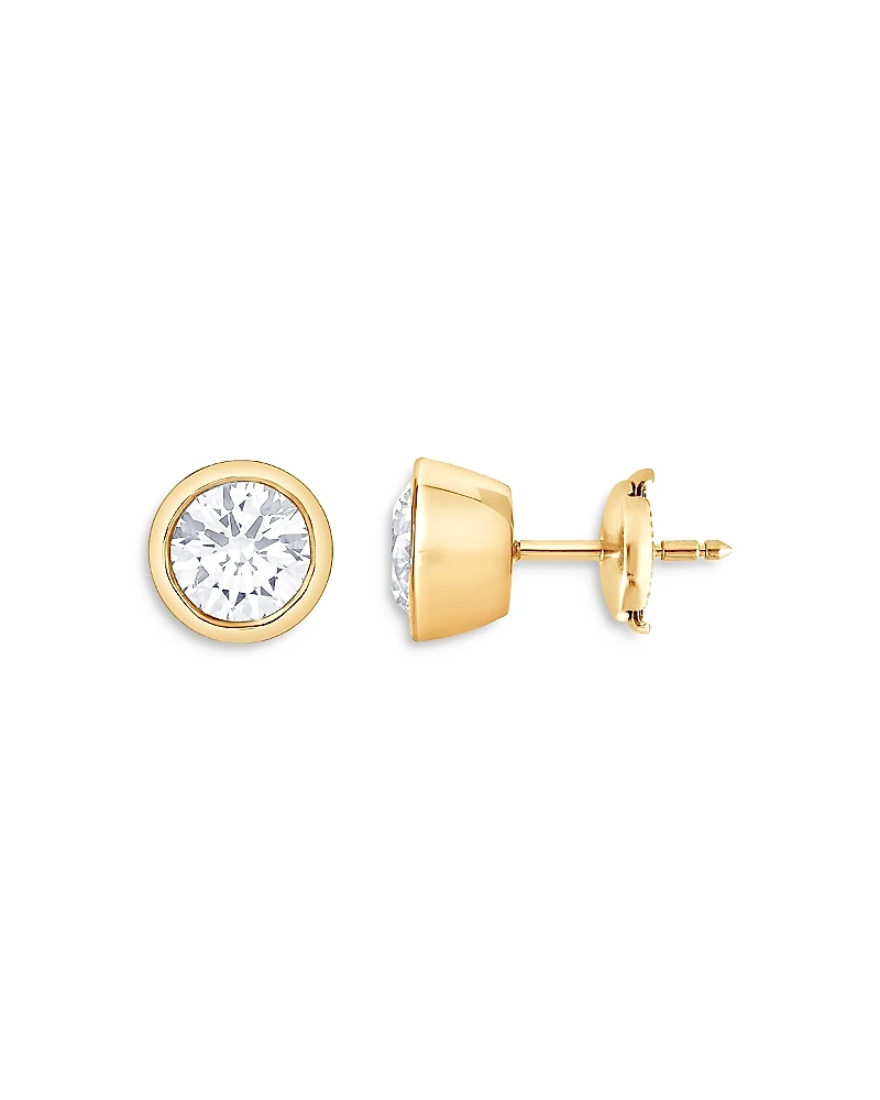 Bloomingdale's Fine Collection Certified Lab Grown Diamond Bezel Stud Earrings