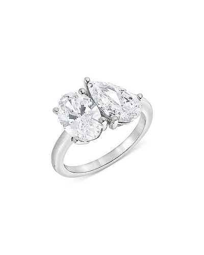 Bloomingdale's Fine Collection Certified Diamond Lab Grown Pear & Oval Toi Et Moi Engagement Ring