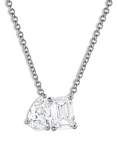 Bloomingdale's Fine Collection Certified Lab Grown Diamond Toi et Moi Pendant Necklace